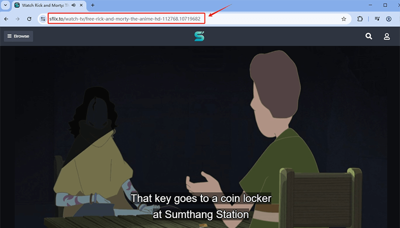 copy sflix movie url