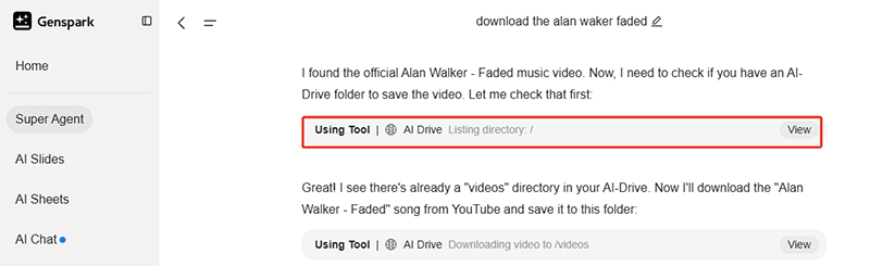 genspark ai drive folder