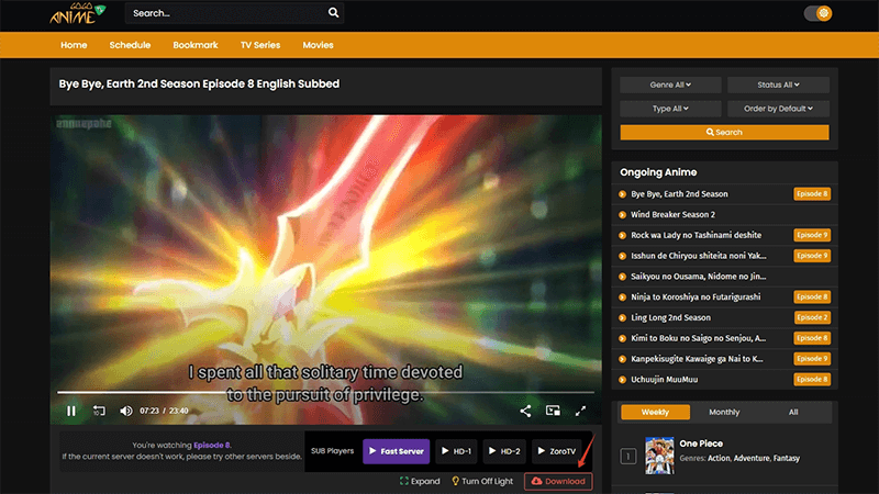 gogoanime download button