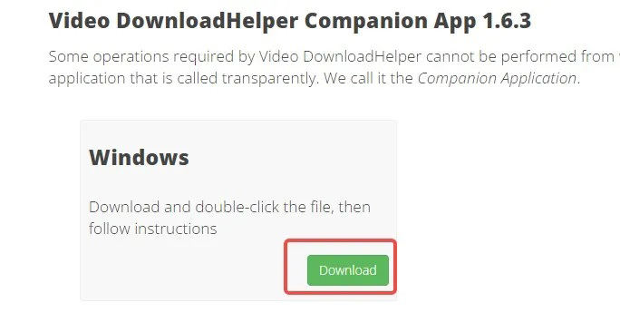 install video downloadhelper companion app