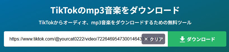 SnapTik TikTok動画のURLを貼り付け