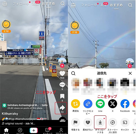 公式 TikTok動画を保存