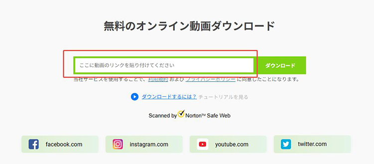 SaveFrom Facebook動画のURLを入力